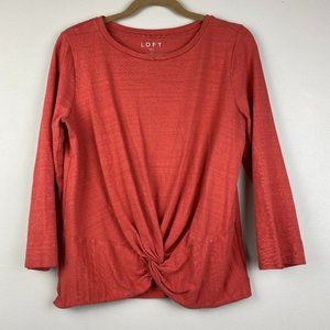 LOFT Large Twist Front 3/4 Sleeve Top